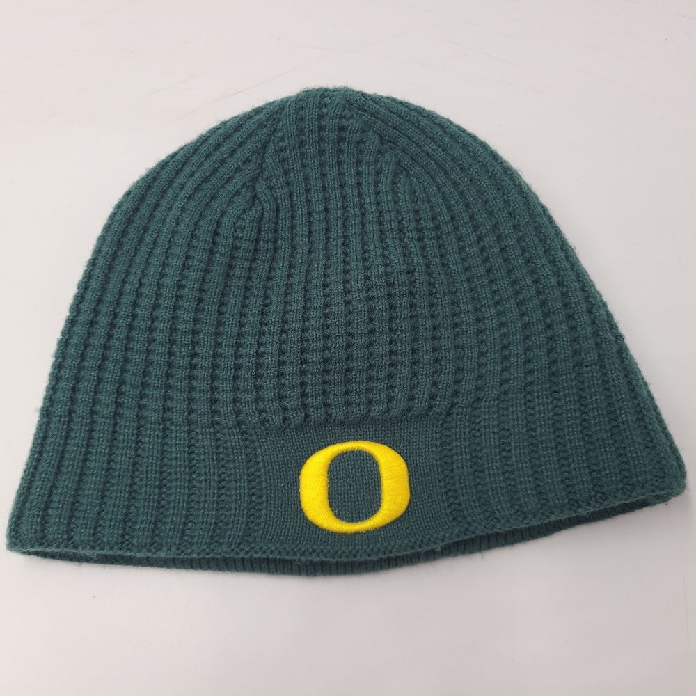 Oregon Ducks Hat Beanie Nike Green Yellow NCAA Winter Waffle Knit Stocking Cap